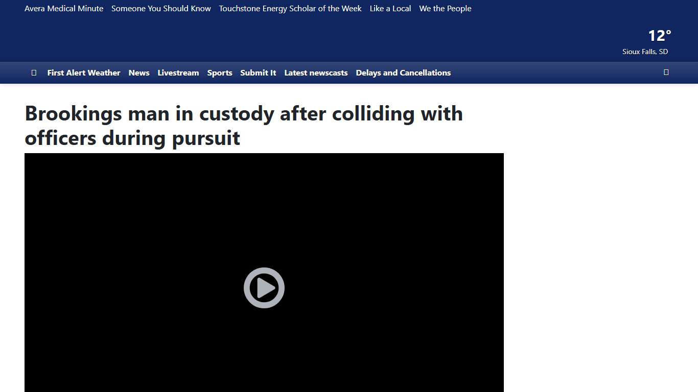 Brookings man in custody after colliding with officers during pursuit