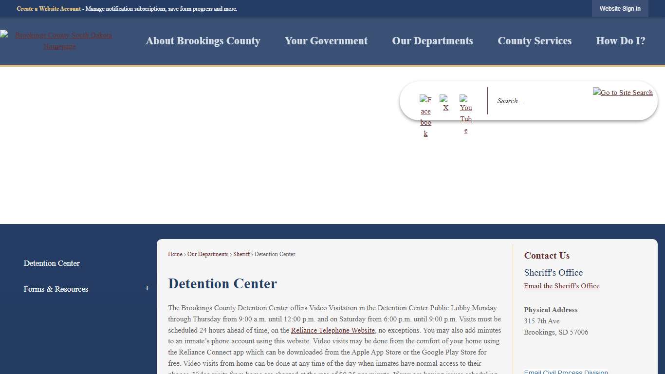 Detention Center Brookings County, SD - Official Website